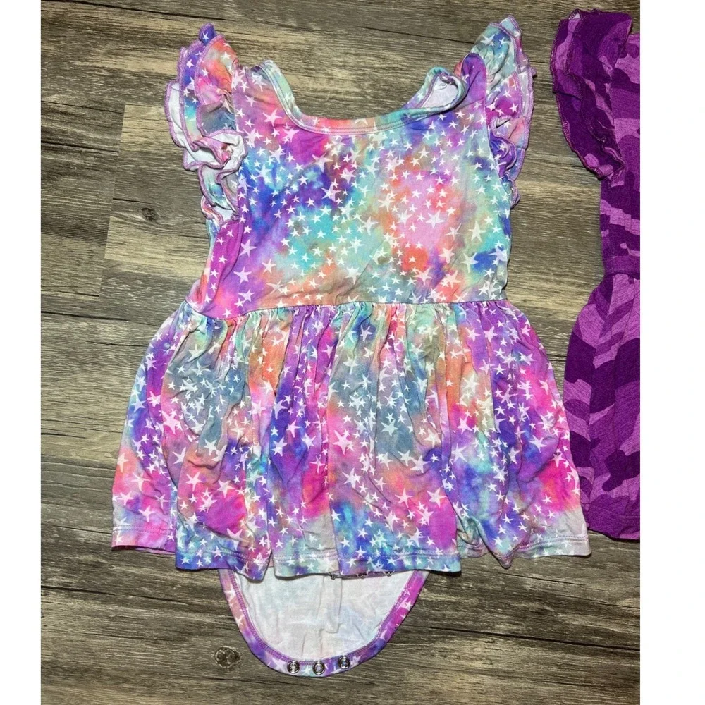 Little Sleepies 18/24 Bodysuit Twirls Bundle - Berry Camo & Stardust